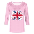 thumbnail image 4 of FAIWAD Women's Independence Day Print Tops Classic 3/4 Sleeve Pullover Tops Summer Casual Plus Size Shirts, 4 of 4