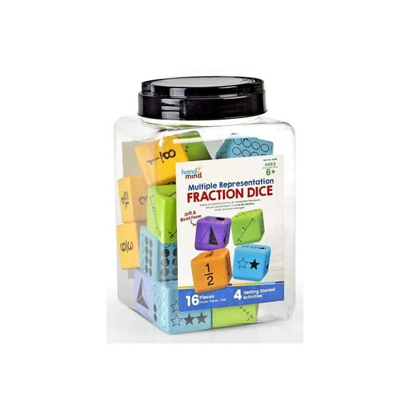 hand2mind Fraction Dice, Set of 16 Foam Dice For Classroom, Fraction Manipulatives, Large Foam Dice, Classroom Games, Fraction Games, Math Dice, Teacher Manipulatives, Ages 9