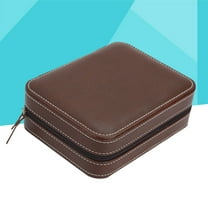 FUEENIRVA 1Pack Mens Watch Organizer Rectangular Shape Coffee Color Portable Watch Storage Box