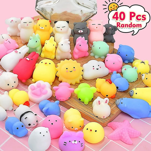 Squishies Mochi Squishy Toys 40pcs Party Favors For Kids Mini Squishy Kawaii Mochi Animal Random
