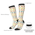 thumbnail image 4 of Xecao Colorful Squirrel print thigh-high socks, crafted for both men and women with a stretchy, high-opaque design perfect for daily wear, 4 of 6