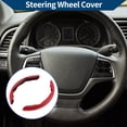 thumbnail image 2 of PU Artificial Leather Steering Wheel Cover ABS Car Steering Wheel Protector Red Carbon Fiber Pattern 1 Pair, 2 of 6