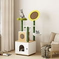 Soges Cat Tree with Cat Condo, 60" Cat Tower with Cactus Sisal Scratching Post, Soft Hammock
