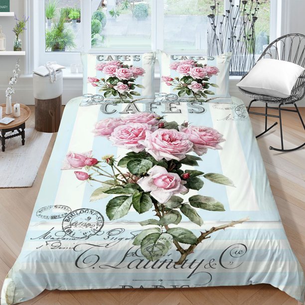 Retro Flower Painting Duvet Cover Set With Pillowcase Home Bed Sets