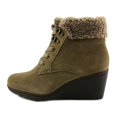 thumbnail image 4 of White Mountain Kipper Faux-Fur Booties Taupe Suede 6m, 4 of 5