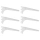 thumbnail image 1 of Paquete de 6 soportes de estante ajustables, soportes de estantería de alta resistencia de 6.5" para sistema de riel único, soportes metálicos para armario, estantería, estantería de tienda, blanca, 1 of 6
