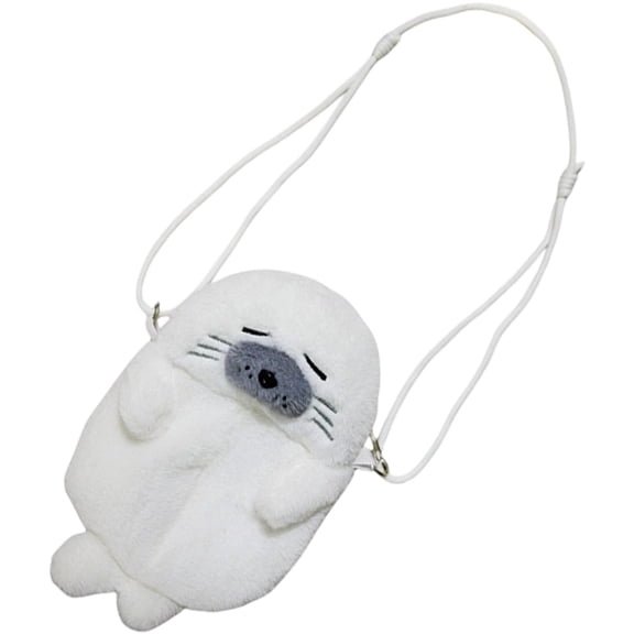 Seal Shape Plush Crossbody Bag, Fluffy Shoulder Handbag, 9.06x5.12x1.18inch
