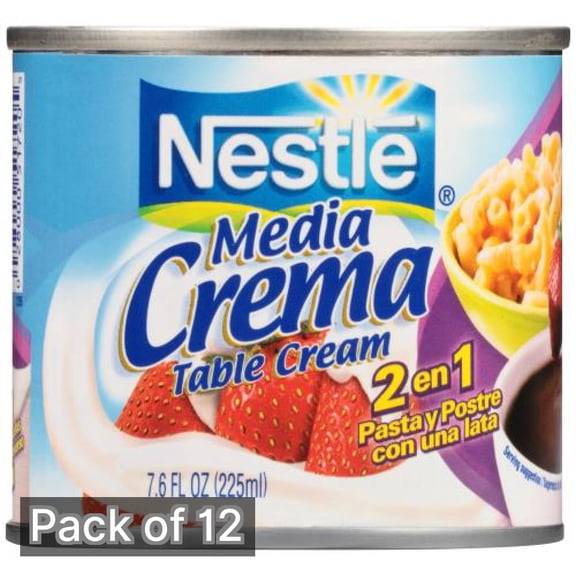 Nestle Media Crema Table Cream 7.6 fl oz Can (Pack of 12)