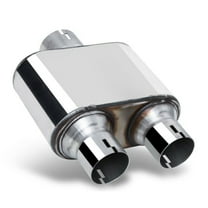 EPA 2.5"Center Inlet/Dual Outlet Performance Chambered Race Exhaust Muffler