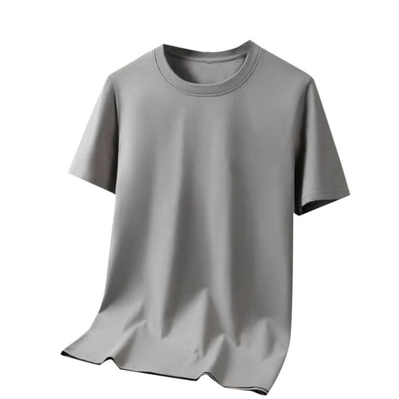 Posijego Men's Big & Tall T Shirts Solid Color Short Sleeve Crew Neck Shirt Mens Plain Basic Tee Tops