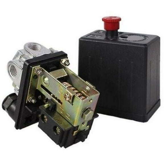 240V 175Psi Heavy-Duty Air Compressor Pressure Switch Control Valve - Black