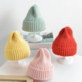 thumbnail image 2 of Ribbed Thickened Ear Protection Baby Beanie Winter Children Candy Colored Warm Knitted Hat Photography Props, 2 of 10