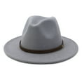 thumbnail image 1 of Qarigey Sombreros con hebilla de cinturón, gorros grandes de ala ancha sólida para invierno, gorros de lana cálidos para hombres, vaqueros, Type2 NO2, 1 of 6