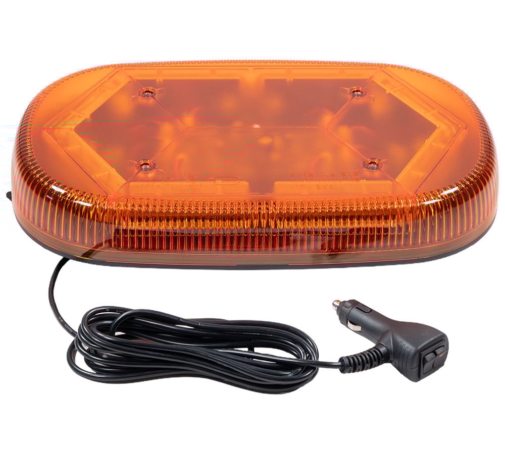LED Mini Amber Roof Top Strobe Light Bar for Trucks – High-Visibility Safety Warning Light with Magnetic & Bolt-On Mounts for Construction and Utility Vehicles
