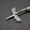 thumbnail image 5 of Beautiful 2Ct Oval Cut Lab Created Diamond Dragonfly Belly Button Navel Ring For Women's 14K White Gold Plated 925 Sterling Silver, 5 of 5