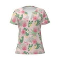 thumbnail image 3 of Naloa Tropical Pitaya Print T-Shirts Short Sleeve V Neck Tees for Women Fashion Tops Trendy Lightweight Soft Casual Summer Outfits Clothes, 3 of 5