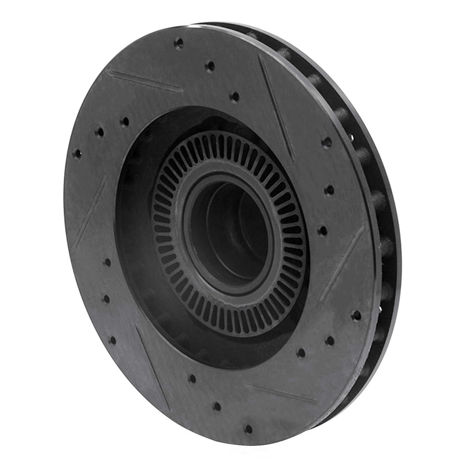 Dynamic Friction Company 633-54138L DFC Brake Rotor - Drilled And Slotted - Black