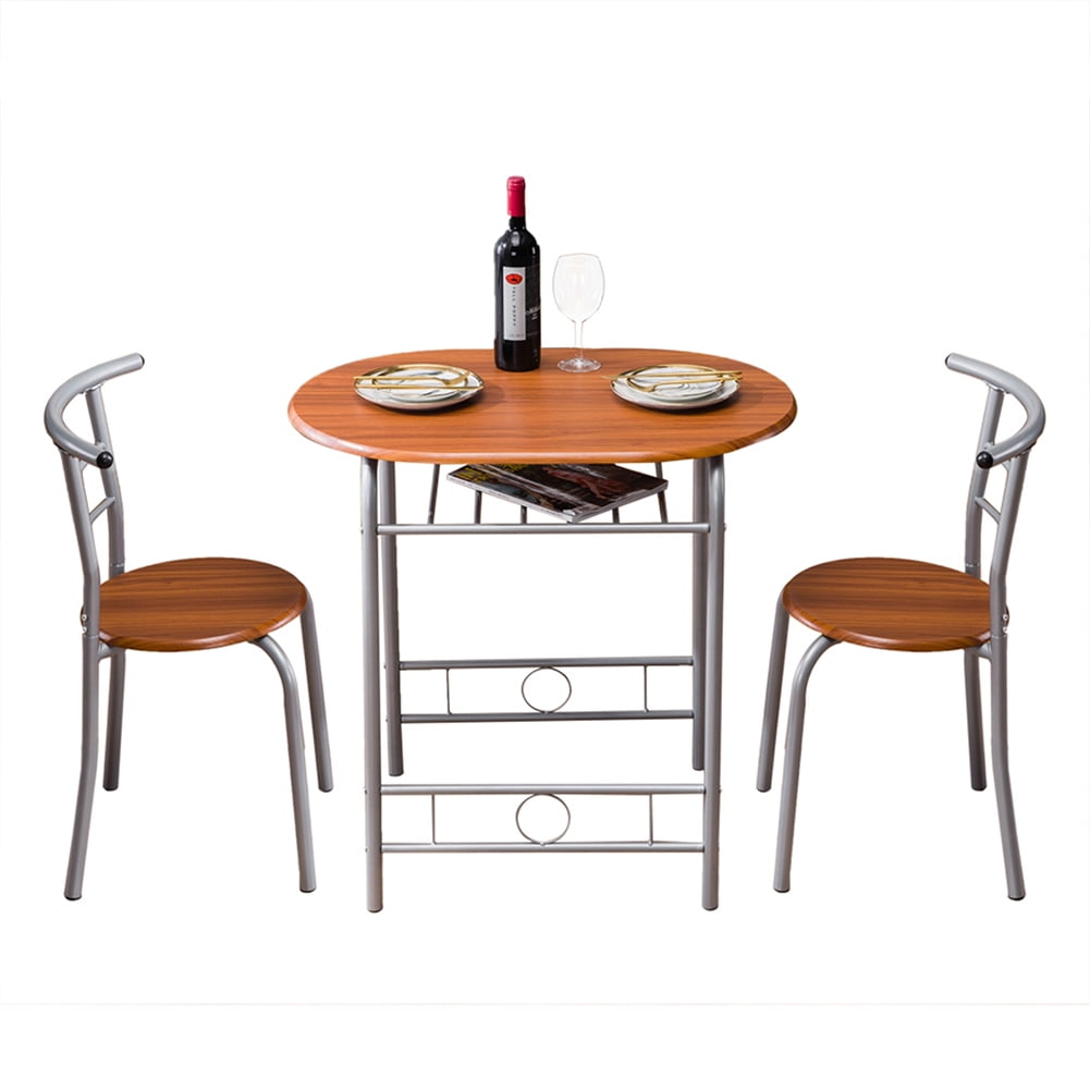 Kadyn Dining Table Set for 2, PVC Breakfast Table with Two Chairs, Kitchen Table and Chairs for Living Room, Light Brown Kadyn Dining Table Set for 2, PVC Breakfast Table with Two Chairs, Kitchen Table and Chairs for Living Room, Light Brown