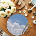 thumbnail image 2 of Clouds Round Placemats Set of 8 for Dinning Tables,Heat-proof Braided Table Mats 13 Inch,Blue White Sky Natural Landscape Washable Place Mat for Kitchen Restaurant Party Decor Supplies Table Setting, 2 of 9