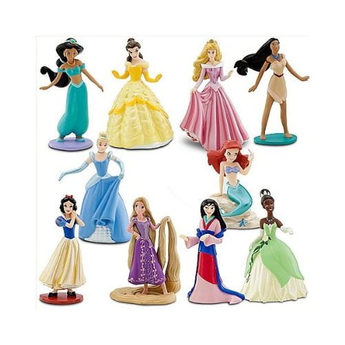 Disney Princess 5 Deluxe Toy Figure Set Snow White Aurora Ariel Cinderella Belle 