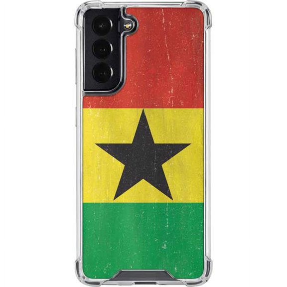 Skinit Countries of the World Ghana Flag Distressed Galaxy S22 Clear Case