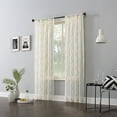 thumbnail image 4 of No. 918 Abstract Geometric Embroidery Semi-Sheer Rod Pocket Curtain Panel, 50" x 63", Black, 4 of 6