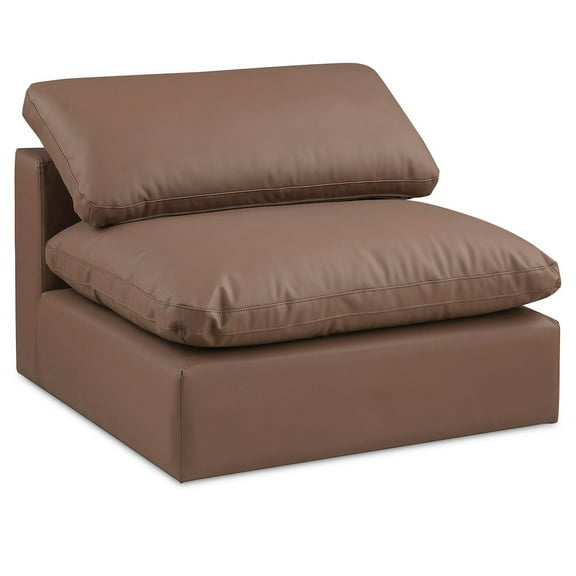 Meridian Furniture Comfy Brown Vegan Leather Armless Chair