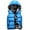 Blue, variant on Kids Winter Hooded Padded Vest Reversible Camo Solid Color Sleeveless Puffer Jacket for Boys Girls Ages 3-16+ Years