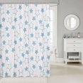 thumbnail image 2 of Manfei Sparkle Stars Print Shower Curtain 72Wx72L,Playful Design Bathroom Curtain,Light Blue White, 2 of 5