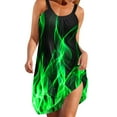 thumbnail image 2 of Aloohaidyvio Summer Dresses for Women 2024,Womens Gradient Flame Print Beach Casual Loose Tank Dress Sleeveless Halter Dresses Green 2XL, 2 of 6