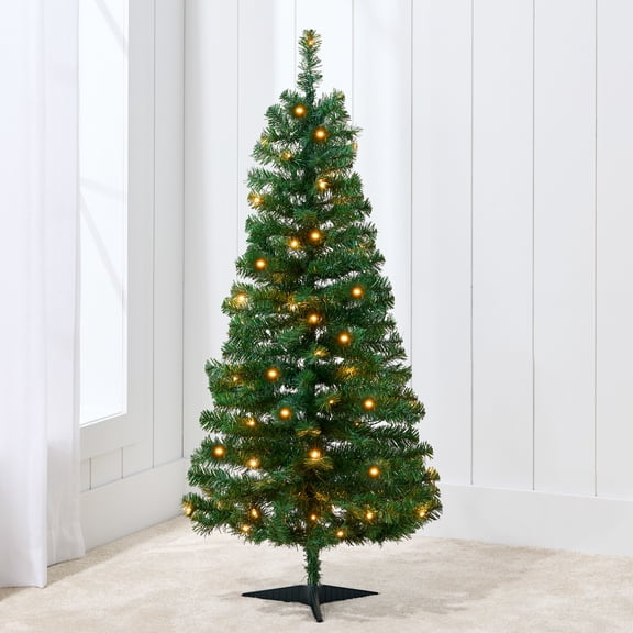 Best Choice Products 4ft Pre-lit Colored Christmas Tree, Artificial Tree Holiday Decor w/ 65 LED Lights -Green Spruce