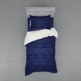 thumbnail image 2 of Ambesonne Antique Bedding Set 4 Pcs, Blue Floral Old Design, Queen, Dark Blue, 2 of 3