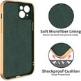 thumbnail image 2 of for Green iPhone 15 Plus Case with Ring Holder Kickstand [with Magnetic] Soft TPU Bumper, Glitter Gold Electroplated Cover Full Camera Protective Phone Case for iPhone 15 Plus 2023, 2 of 13