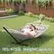 thumbnail image 2 of Hamaca Doble con Soporte – Para 2 Personas – 215 kg – Acero Resistente – Cojín Acolchado y Almohada – Bolsa de Transporte – Fácil Montaje – Exterior, 2 of 7