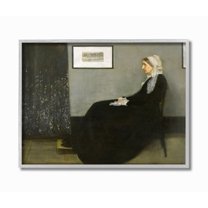 Stupell Industries Whistlers Mother Yellow Black Classical Painting Gray Framed Art Print Wall Art, 11x14, by James Abbott McNeill Whistler