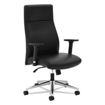 basyx VL108 Executive High-Back Chair, Black Leather