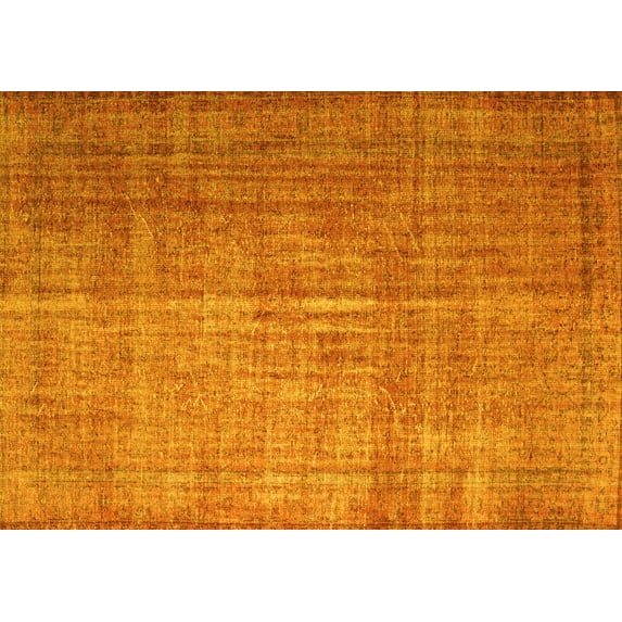 Ahgly Company Machine Washable Indoor Rectangle Abstract Yellow Contemporary Area Rugs, 2' x 3'