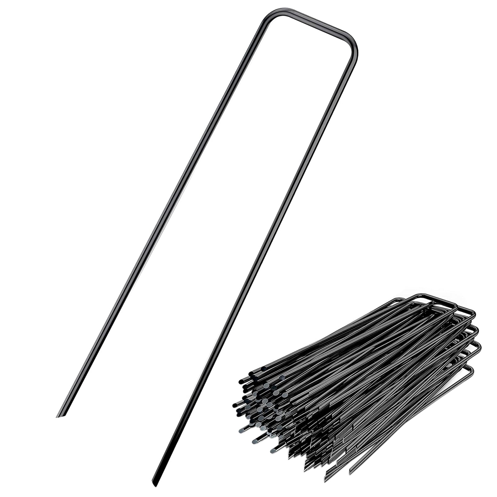 50PCS 12" U Shaped Garden Staples Securing Stable Fabric Pins Pegs Sod Stakes US 