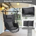 thumbnail image 3 of YYAo Hammocks Hanging Chair, Macrame Chair, Hammock Chair, Hanging Rope Swing Chair with Soft Pillow and Cushions-Gray, 3 of 9