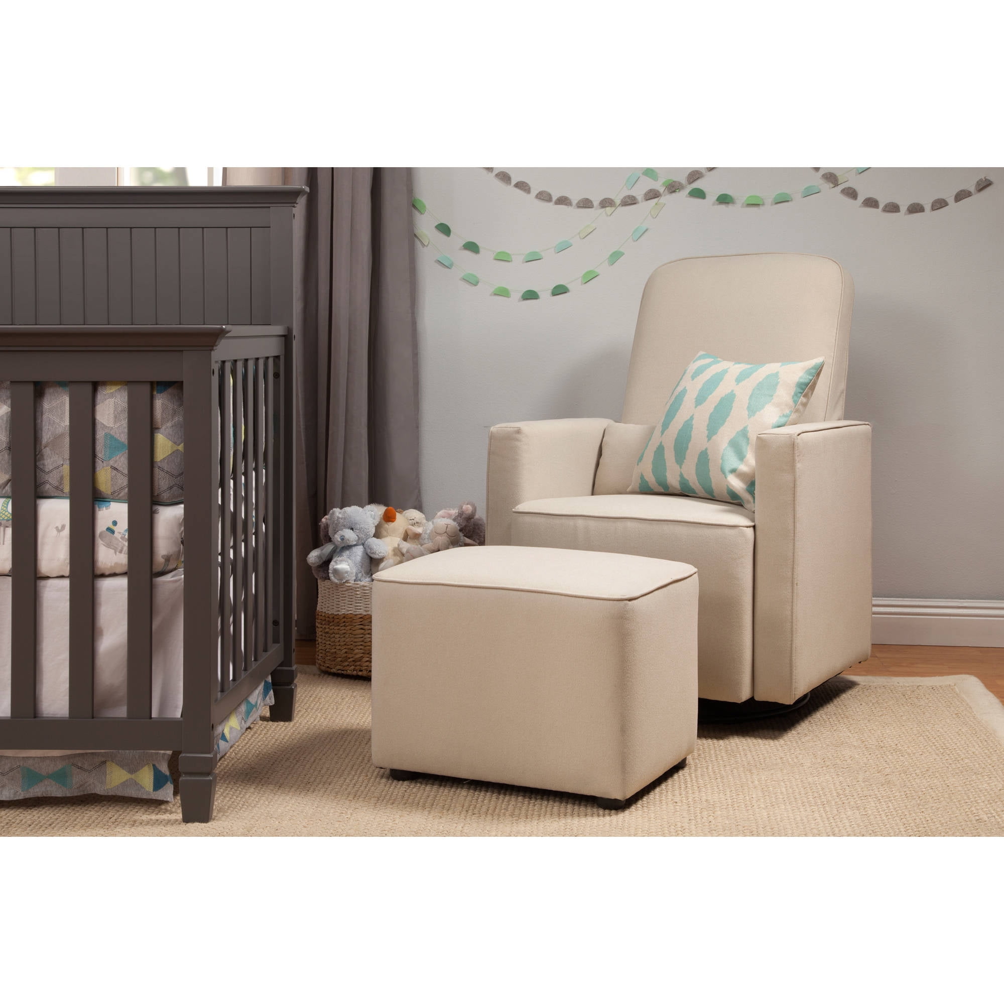 davinci olive glider and ottoman dark grey