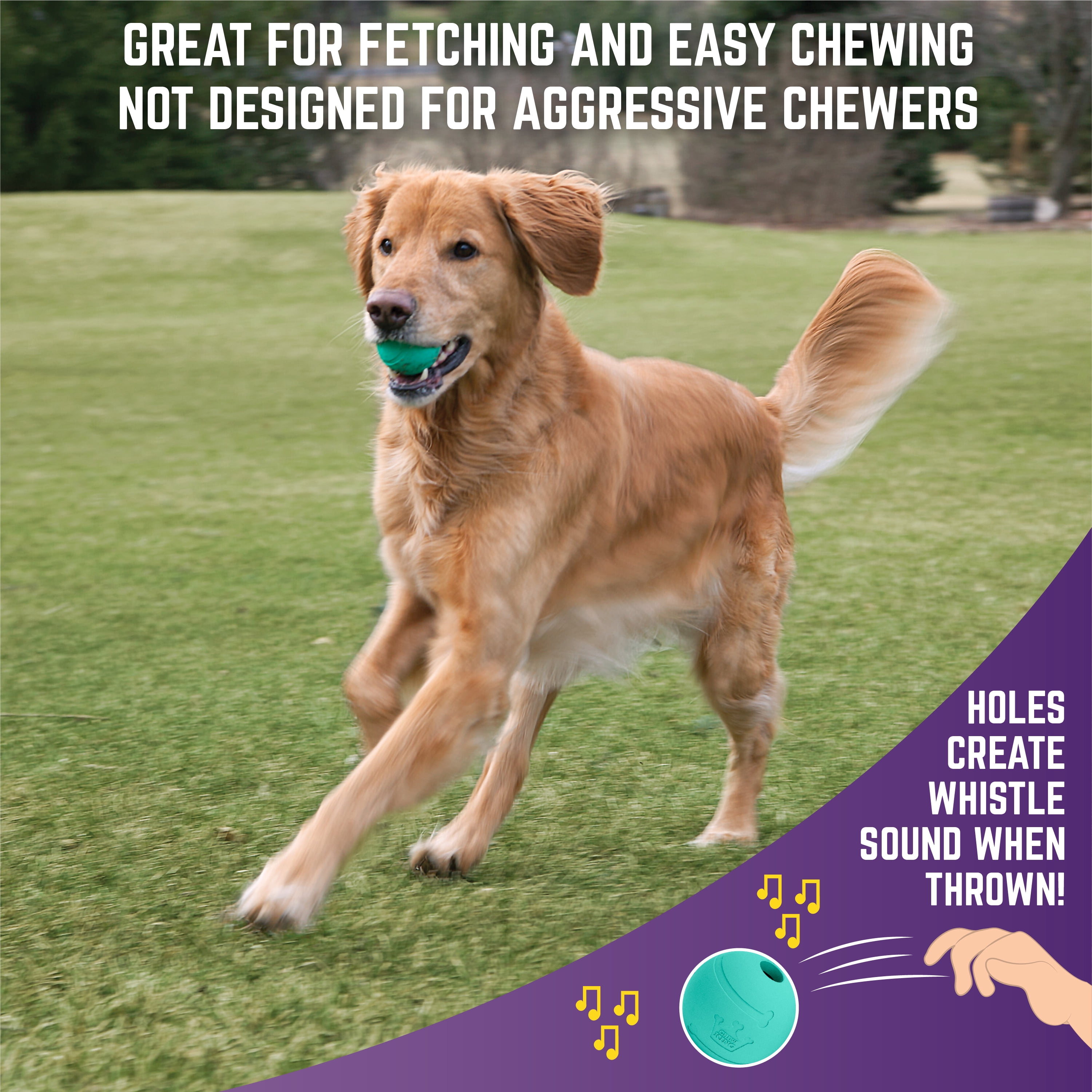 Chew King 2.5" Durable Rubber Fetch Balls Dog Toy, 8 Pack