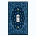 thumbnail image 1 of Metal Light Switch Plate Cover Blue Floral Bandana Paisley Tile Pattern TIL052, 1 of 13