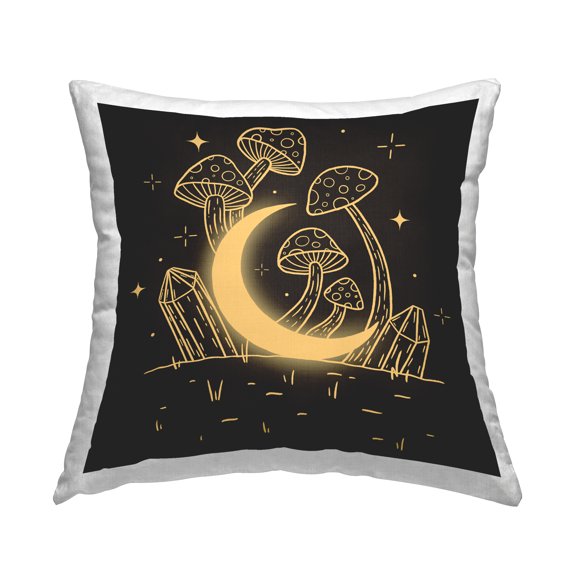 Stupell Industries Moon In The Shroom Decorative Printed Throw Pillow Design by Ahmed Sameh Hussein.