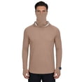 thumbnail image 5 of Men's Fishing UPF 50+ Sun Protection Hoodie Regular Fit Solid Color Hooded Long Sleeve with Thumb Holes & Watch Window Quick Dry UV Shirt Coffee L, 5 of 7