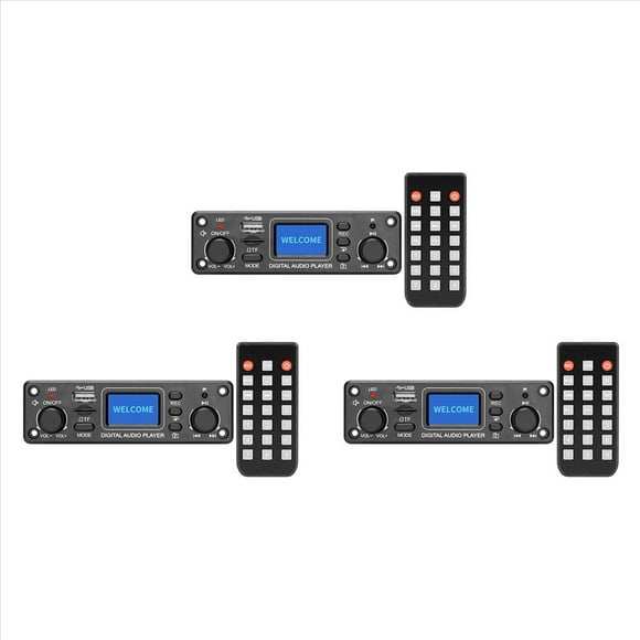 3X Reproductor de Audio Digital Bluetooth Reproductor de MP3 Placa Decodificadora 128X64 DOTS LCD USB SD BT FM Módulo de Reproductor de Música TPM119B