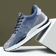 Mens Elevator Sneakers Invisible Height Increasing Elevator Shoes cloud runners 2.4 boost Taller Lightweight Breathable Mesh Upper Hidden Heel Trainers Lace-up Sports Shoes Blue 41