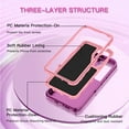 thumbnail image 2 of I-HONVA For Samsung Galaxy S25/S24 Case Compatible with MagSafe,3-Layer Military Grade Drop Protection Anti-Slip Rugged Shockproof Dustproof Protection 6.2 inch Phone Case,Purple Pink, 2 of 7