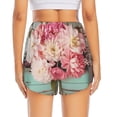 thumbnail image 2 of Lsque Vintage Typewriter Floral Printed Women's Running Shorts with Liner Pockets,Elastic Quick Dry Workout Athletic Gym Yoga Shorts,Womens High Waist Shorts-Medium, 2 of 9