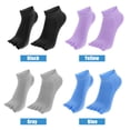 thumbnail image 4 of Unique Bargains 4 Pairs Half Finger Five Toe Socks Unisex Non Slip Daily Fit Finger Socks Blue, 4 of 7