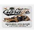 thumbnail image 1 of Cars Bath Mat, Old Garage Mechanical Auto Repairs Truck Company Skull Grunge Display, Non-Slip Plush Mat Bathroom Kitchen Laundry Room Decor, 29.5 X 17.5 Inches, Pale Brown Black White, Ambesonne, 1 of 2